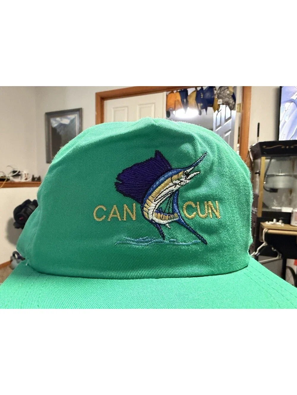 VINTAGE Trucker Hat Cap Snapback Cancun Mexico Fish Marlin